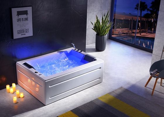 Rectangle Bathtub With Double Waterfall For  2 Person