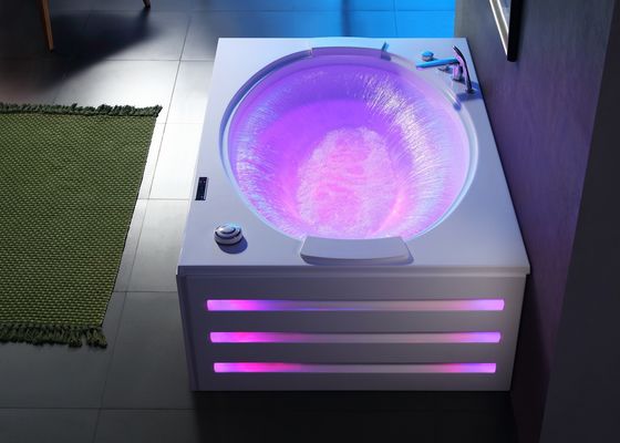 Rectangle Massage Bathtub With Oval Waterfall For 2 Person