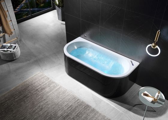 Single Bathtub With Double Waterfall One Piece Led Strip