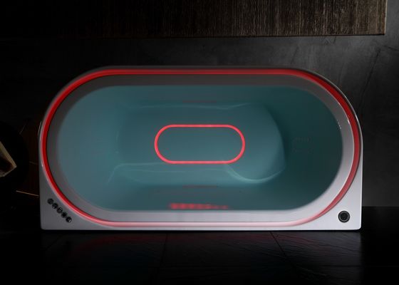 Massage Bathtub With Overflow Recycled Water One Piece Led Bottom Light Bluetooth Music