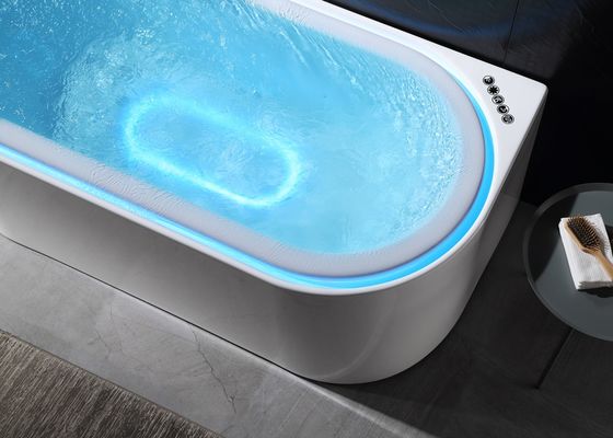 Massage Bathtub With Overflow Recycled Water One Piece Led Bottom Light Bluetooth Music