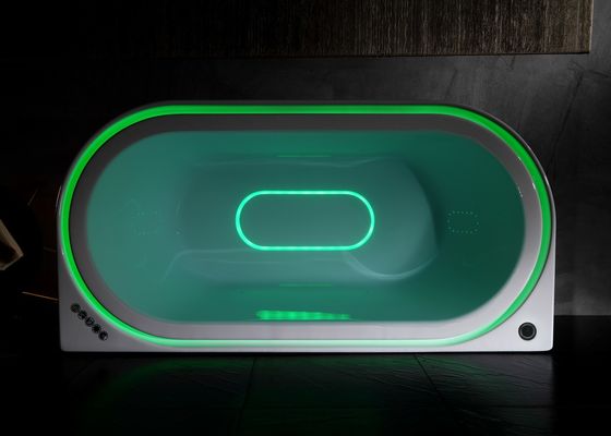 Massage Bathtub With Overflow Recycled Water One Piece Led Bottom Light Bluetooth Music