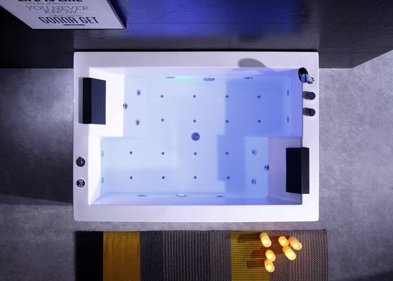 Rectangle Bathtub With Double Waterfall For  2 Person