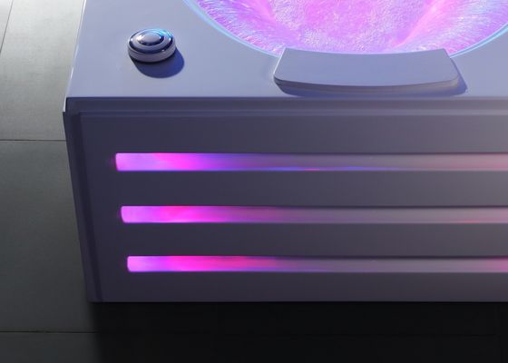 Rectangle Massage Bathtub With Oval Waterfall For 2 Person