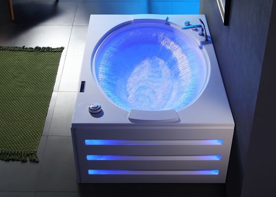 Rectangle Massage Bathtub With Oval Waterfall For 2 Person