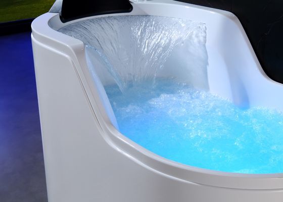 Outdoor Spa Hot Tub With Semi Circle Waterfall Neck Massage