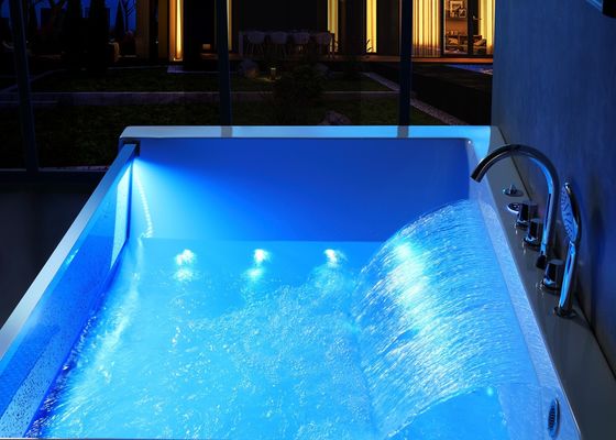 Hot Tub Massage Bathtub With Front Led Glass For 2 Person