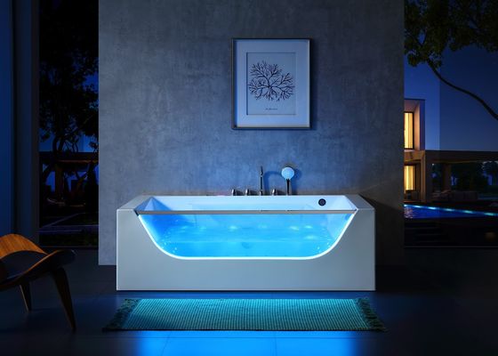 Hot Tub Massage Bathtub With Front Led Glass For 2 Person
