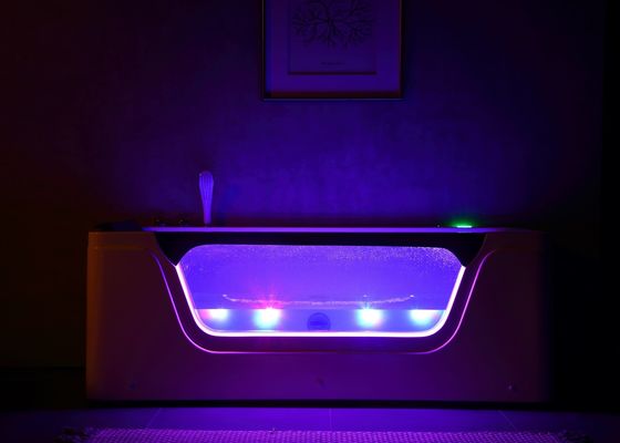Outdoor Spa Massage Bathtub With Front Led Glass