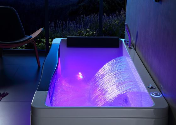 Outdoor Spa Massage Bathtub With Front Led Glass