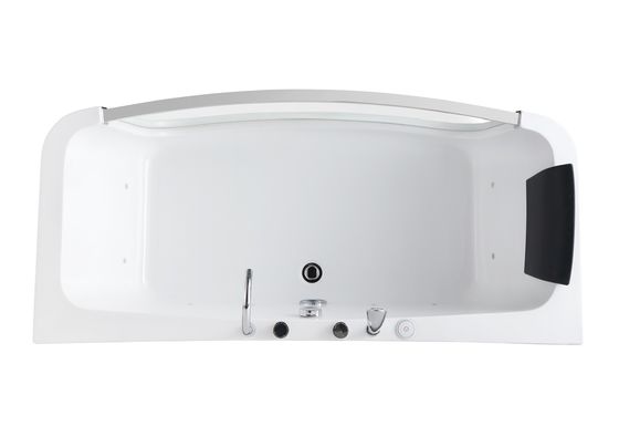 Massage Bathtub With Arc Front Led Glass