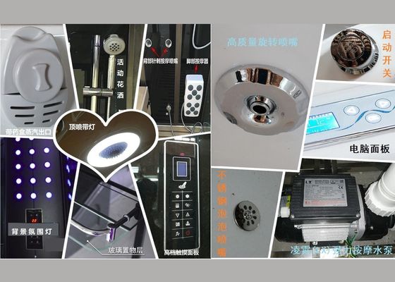 1700mm Corner Steam Room With Massage Bathtub For Big Bathroom 